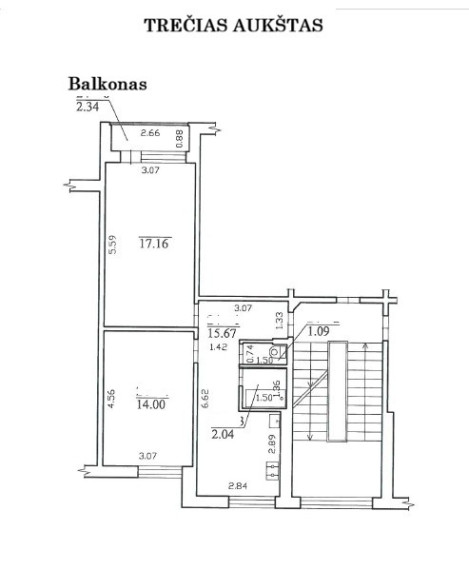 Parduodamas butas Statybininkų g., Panevėžio m., Panevėžio m. sav., 52.3 m2 ploto, 2 kambariai 7