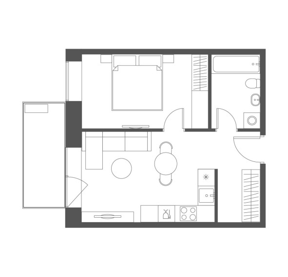 Parduodamas butas Grigalaukio g., Pašilaičiai, Vilniaus m., Vilniaus m. sav., 38.27 m² ploto 2 kambariai 4