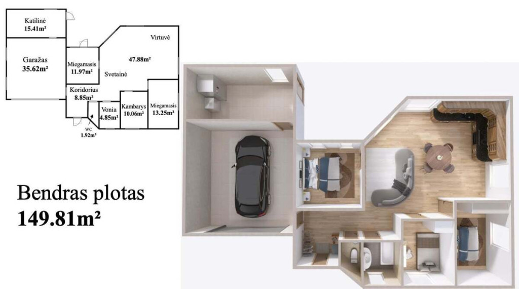 Parduodamas namas Pipirų g., Radailių k., Klaipėdos r. sav., 149.81 m2 ploto, 1 aukštai 31