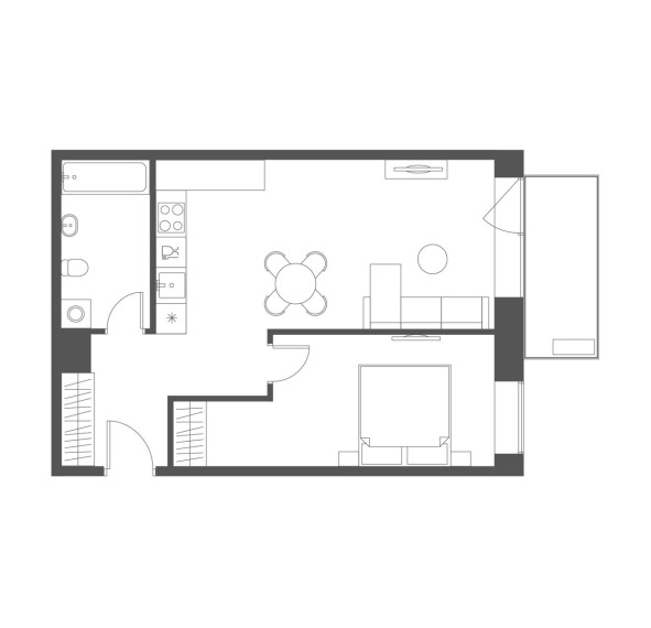 Parduodamas butas Grigalaukio g., Pašilaičiai, Vilniaus m., Vilniaus m. sav., 52.60 m² ploto 2 kambariai 4