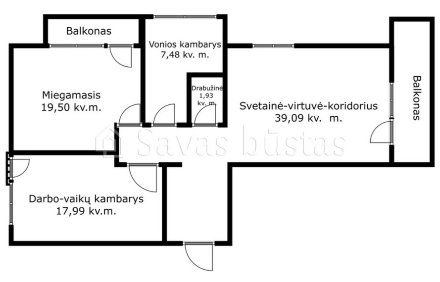Nuomojamas butas Žaliūkių g., Šiaulių m., Šiaulių m. sav., 85.99 m2 ploto, 3 kambariai 22