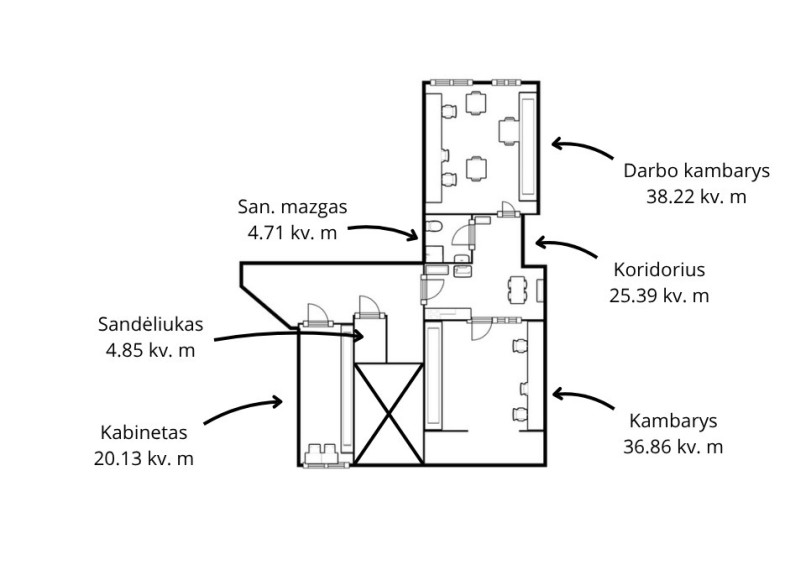 Nuomojamos  patalpos Šeimyniškių g., Vilniaus m., Vilniaus m. sav., 79.64 m2 ploto 23
