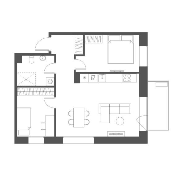 Parduodamas butas Grigalaukio g., Pašilaičiai, Vilniaus m., Vilniaus m. sav., 57.89 m² ploto 3 kambariai 4