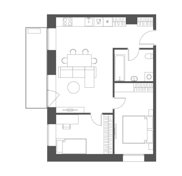 Parduodamas butas Grigalaukio g., Pašilaičiai, Vilniaus m., Vilniaus m. sav., 56.66 m² ploto 3 kambariai 4