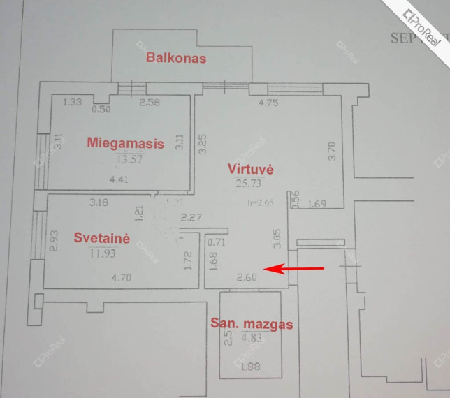 Nuomojamas butas Fabijoniškių g., Vilniaus m., Vilniaus m. sav., 57 m2 ploto, 3 kambariai 12