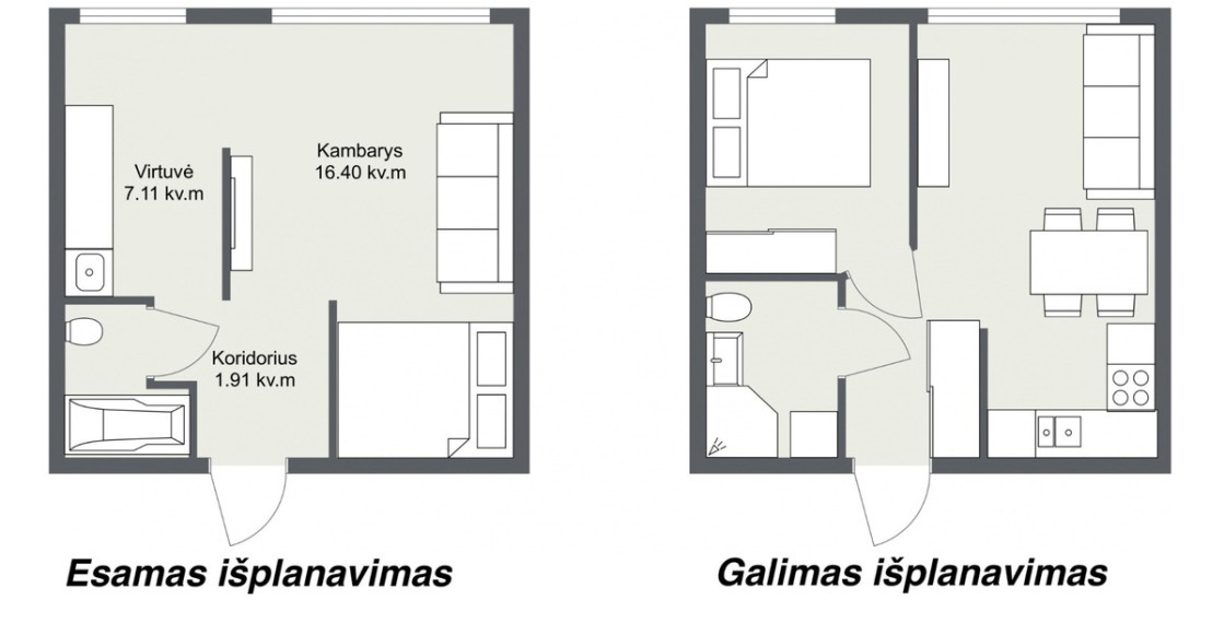 Parduodamas butas Panevėžio g., Klaipėdos m., Klaipėdos m. sav., 28.85 m2 ploto, 1 kambariai 12