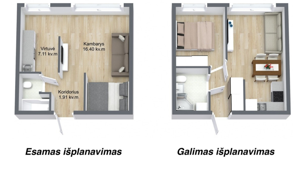 Parduodamas butas Panevėžio g., Klaipėdos m., Klaipėdos m. sav., 28.85 m2 ploto, 1 kambariai 13