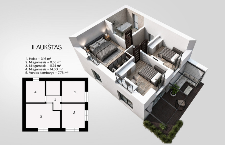 Parduodamas namas Pušyno g., Radailių k., Klaipėdos r. sav., 130 m2 ploto, 2 aukštai 33