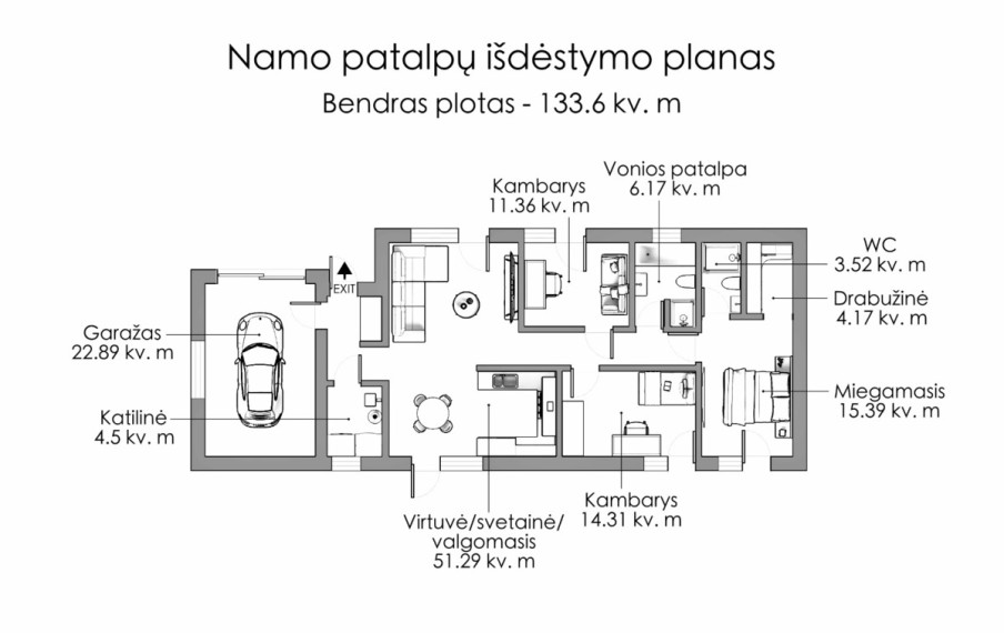 Parduodamas namas Upės g., Smiglių k., Vilniaus r. sav., 134 m2 ploto, 1 aukštai 31