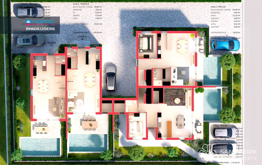 Parduodamas namas Ulica 43. istarske divizije 22 , 1660.00 kv.m ploto,  Floors 12