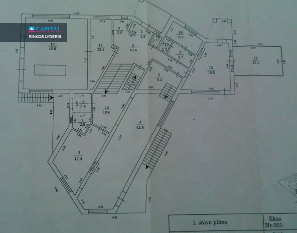 Parduodamas namas Rožu iela 6 , 600.00 kv.m ploto, 2 Floors 34