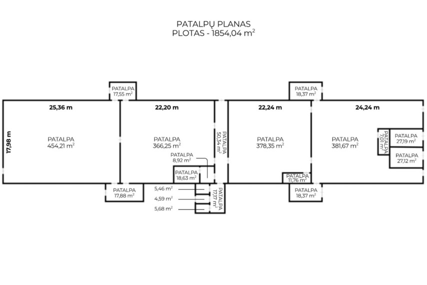Nuomojamos gamybinės, kitos paskirties, paslaugų, prekybos, sandėliavimo patalpos Pramonės g., Gojaus k., Šalčininkų r. sav., 2465.15 m2 ploto 8