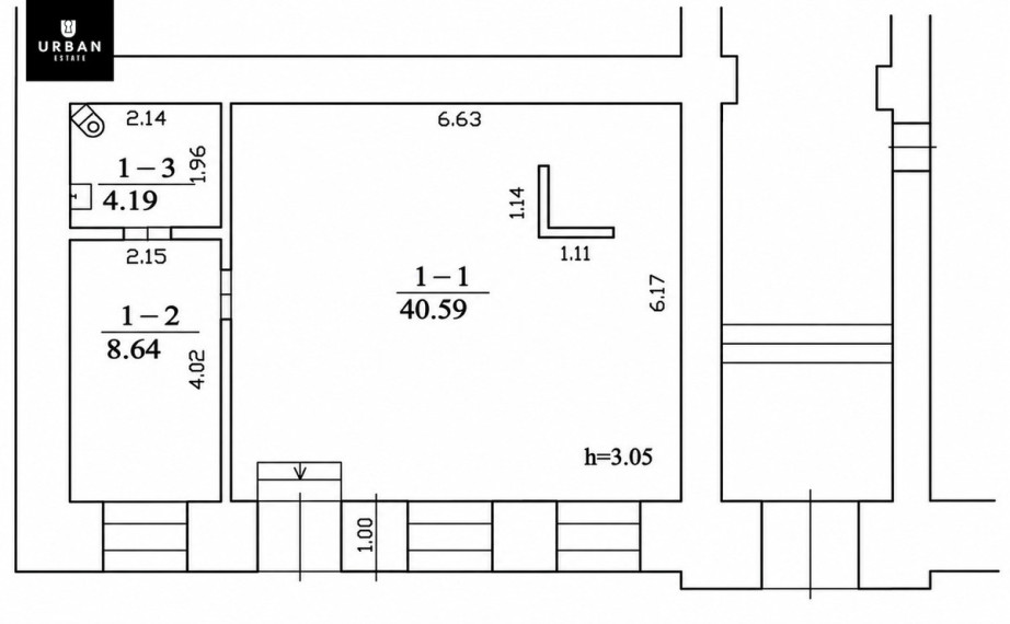 Nuomojamos patalpos 53.42 kv.m ploto 4