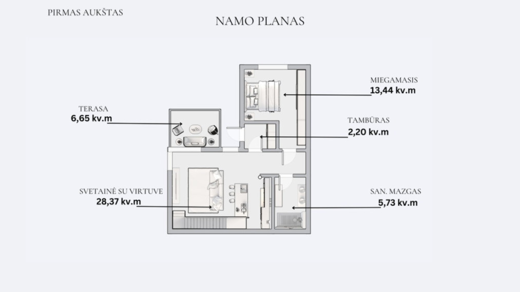 Parduodamas namas Sasnos g., Vilniaus m., Vilniaus m. sav., 65.74 m2 ploto, 1 aukštai 20