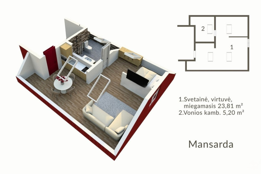 Parduodamas namas L. Rėzos g., Neringos m., Neringos sav., 80 m2 ploto, 2 aukštai 32