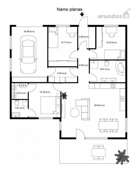 Parduodamas namas Medeinos g., Ketvergių k., Klaipėdos r. sav., 142 m² ploto 4 kambariai 16