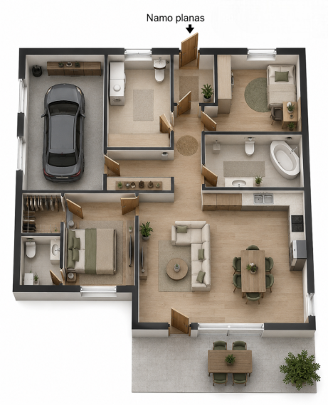 Parduodamas namas Medeinos g., Ketvergių k., Klaipėdos r. sav., 142 m² ploto 4 kambariai 17