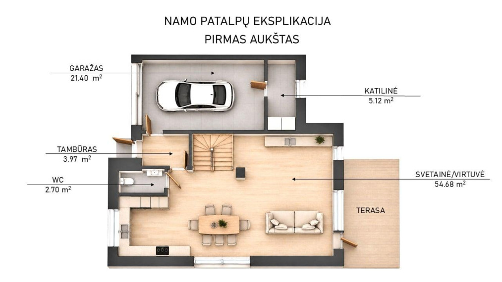 Parduodamas namas Spindulio g., Didžiųjų Gulbinų k., Vilniaus r. sav., 148.59 m² ploto 4 kambariai 52