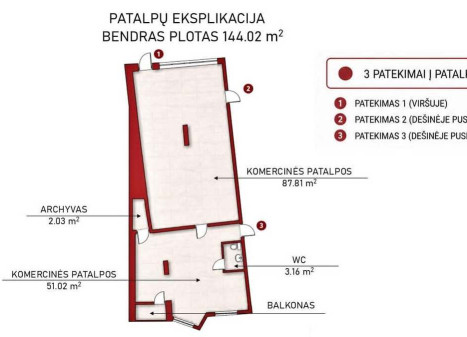 Nuomojamos kitos paskirties patalpos S. Žukausko g., Vilniaus m., Vilniaus m. sav., 144.02 m2 ploto Nuomojamos kitos paskirties patalpos S. Žukausko g., Vilniaus m., Vilniaus m. sav., 144.02 m2 ploto