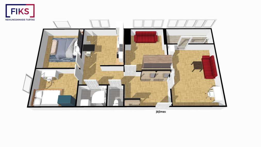 Parduodamas butas Šiaurės pr., Eiguliai, Kauno m., Kauno m. sav., 71 m² ploto 4 kambariai 28