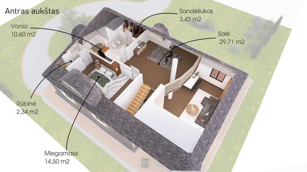 Parduodamas namas Miško g., Karčiupio k., Kaišiadorių r. sav., 173 m² ploto 4 kambariai 9