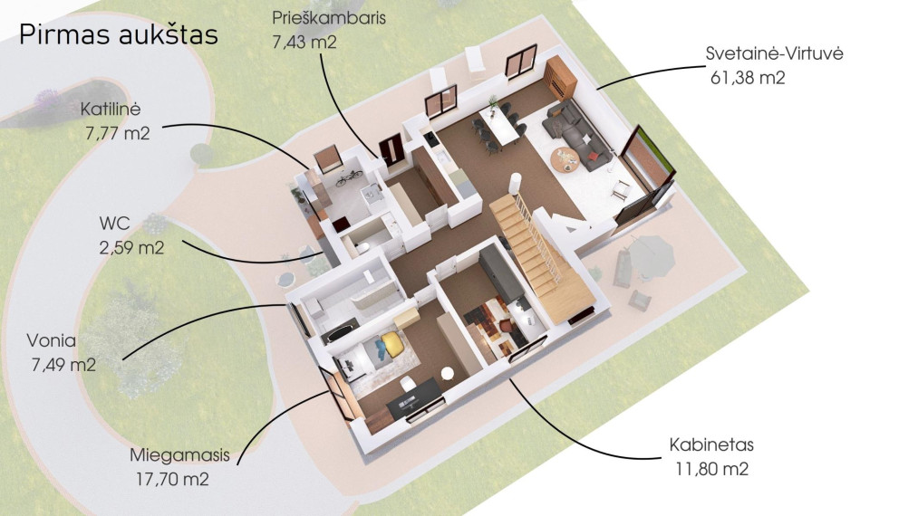 Parduodamas namas Miško g., Karčiupio k., Kaišiadorių r. sav., 173 m² ploto 4 kambariai 10