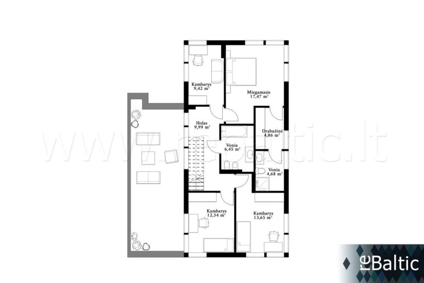 Parduodamas namas Bendorių kel., Žemųjų Rusokų k., Vilniaus r. sav., 185 m2 ploto, 2 aukštai 5