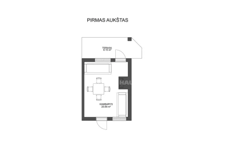 Parduodamas namas Pakalnės g., Drąseikių k., Kauno r. sav., 58.46 m2 ploto, 1 aukštai