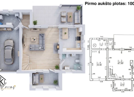 PARDUODAMAS ĮRENGTAS SODO NAMAS SU 36.17 ARŲ ŽEMĖS TRAKSĖDŽIUOSE, PAMARIO 1-ASIS TAK.