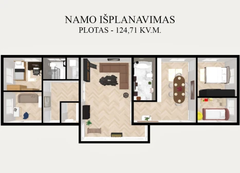 Parduodamas namas Centrinė g., Šlienavos k., Kauno r. sav., 124.71 m2 ploto