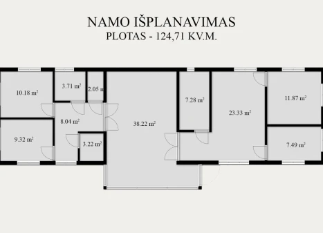 Parduodamas namas Centrinė g., Šlienavos k., Kauno r. sav., 124.71 m2 ploto