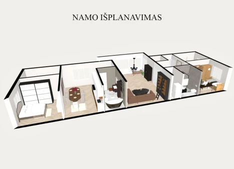 Parduodamas namas Centrinė g., Šlienavos k., Kauno r. sav., 124.71 m2 ploto