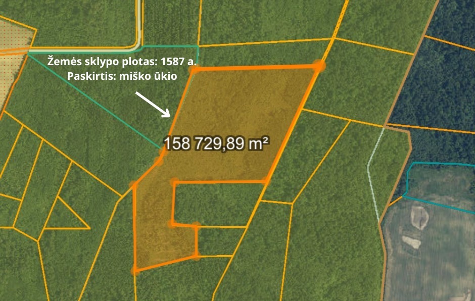 Parduodamas  sklypas Milžemių k., Kėdainių r. sav., 1587 a ploto 1
