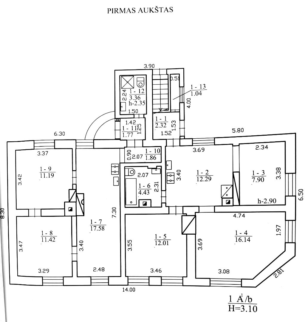 Parduodamas namas Kęstučio g., Biržų m., Biržų r. sav., 200 m2 ploto, 1 aukštai 26